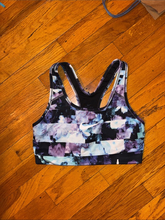 Nike Other - Nike Floral Racerback Sports Bra - Black Purple Blue